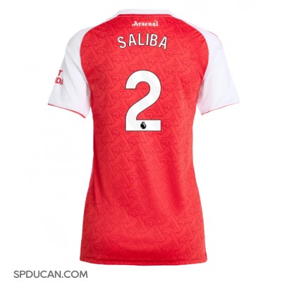 Zenski Nogometni Dres Arsenal William Saliba #2 Domaci 2025-26 Kratak Rukav Zenski Nogometni Dres Arsenal William Saliba #2 Domaci 2025-26 Kratak Rukav